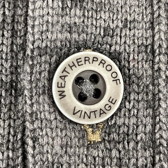 Weatherproof Vintage 1/4 Button Up Pullover Sweater Men’s L Gray Fleece Lined - Picture 9 of 11